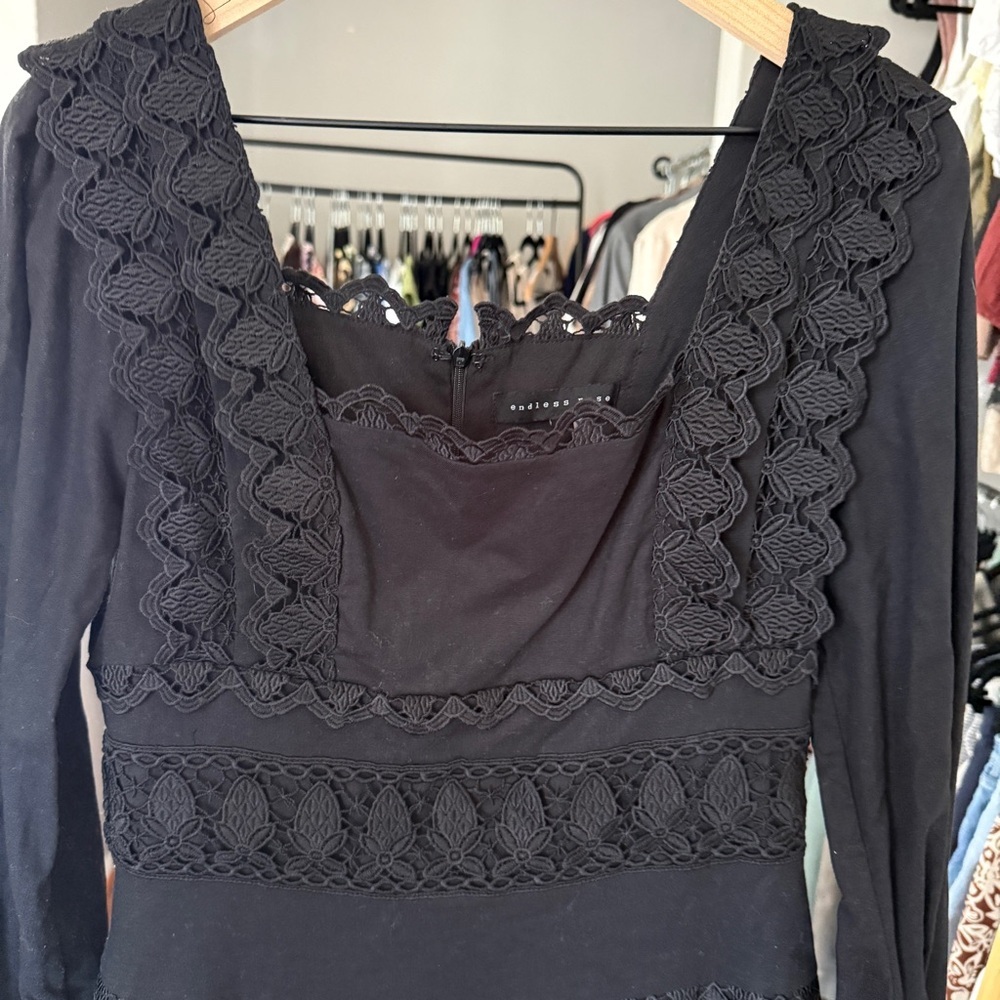 Anthropologie Endless Rose Embroidered Lace Mini Dress - Picture 3 of 9